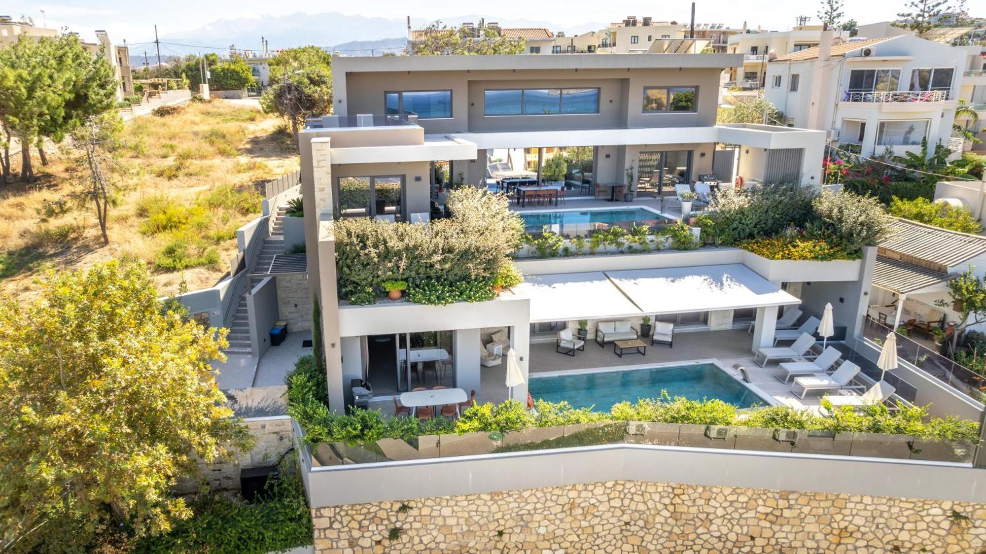 Seafront Villas I "Free" Heated Pools & 100M To Sea Chania  Exterior foto