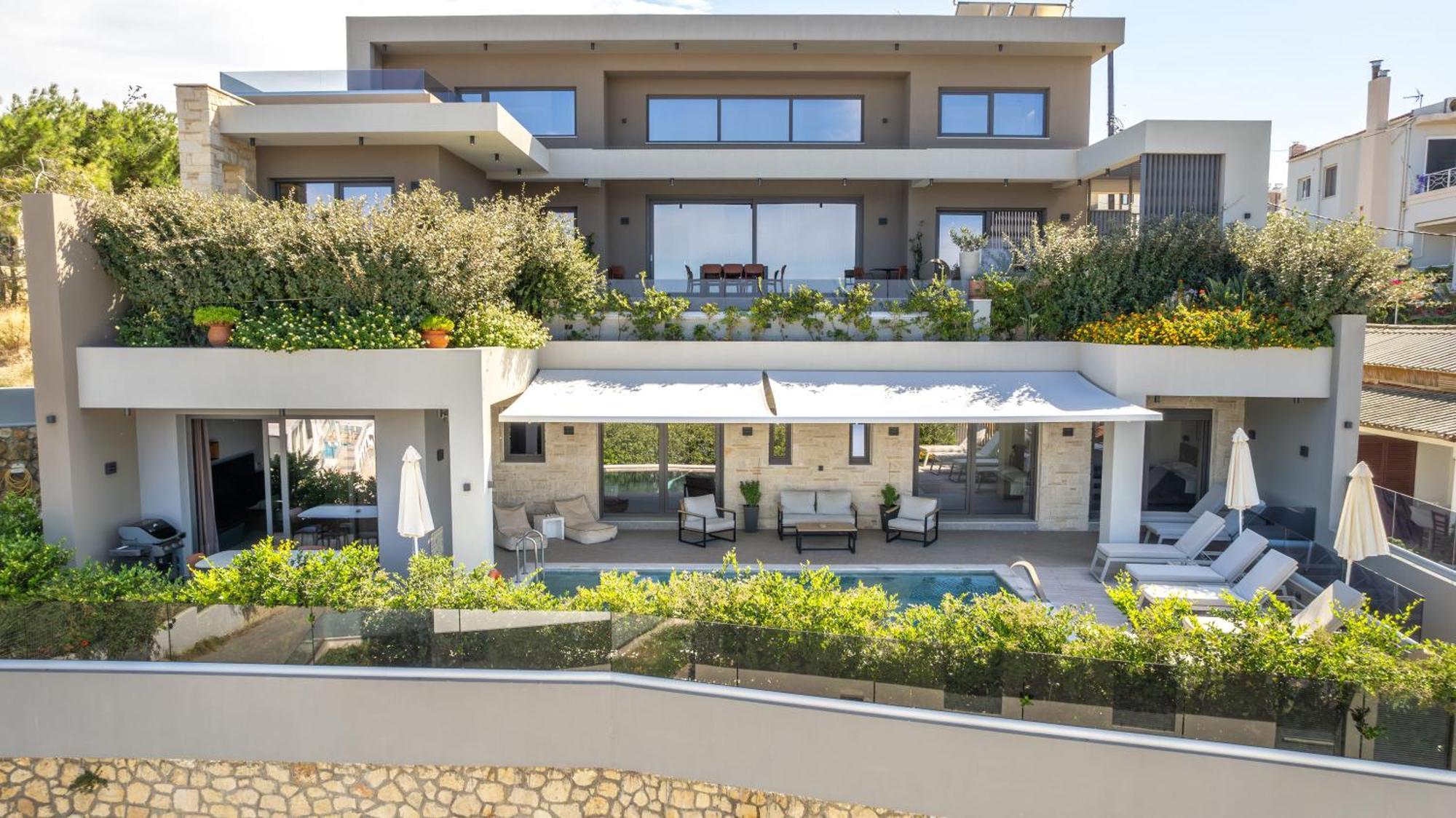 Seafront Villas I "Free" Heated Pools & 100M To Sea Chania  Exterior foto